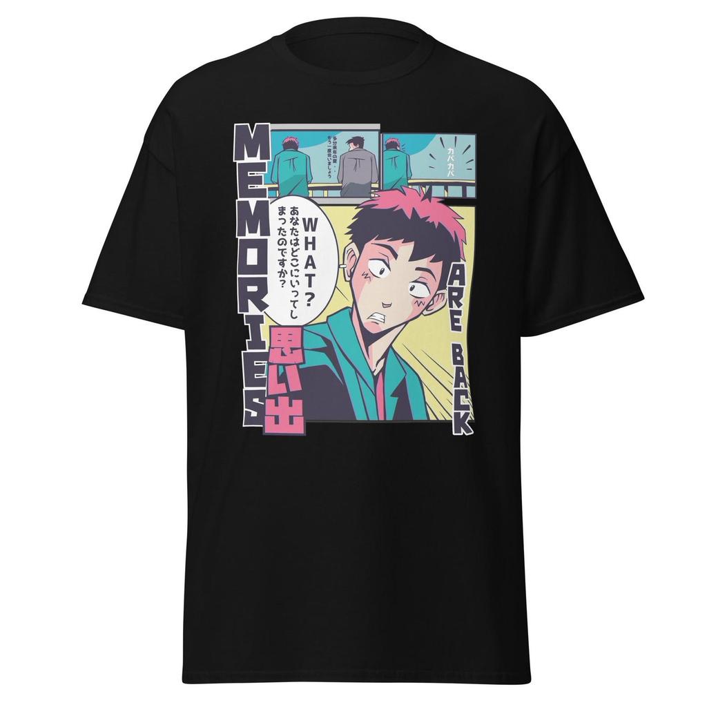 Reflective Manga Memories T-Shirt, Anime Style Comic Panels Tee, Thoughtful Narrative Shirt, Manga Fan Gift, Unisex T-Shirt
