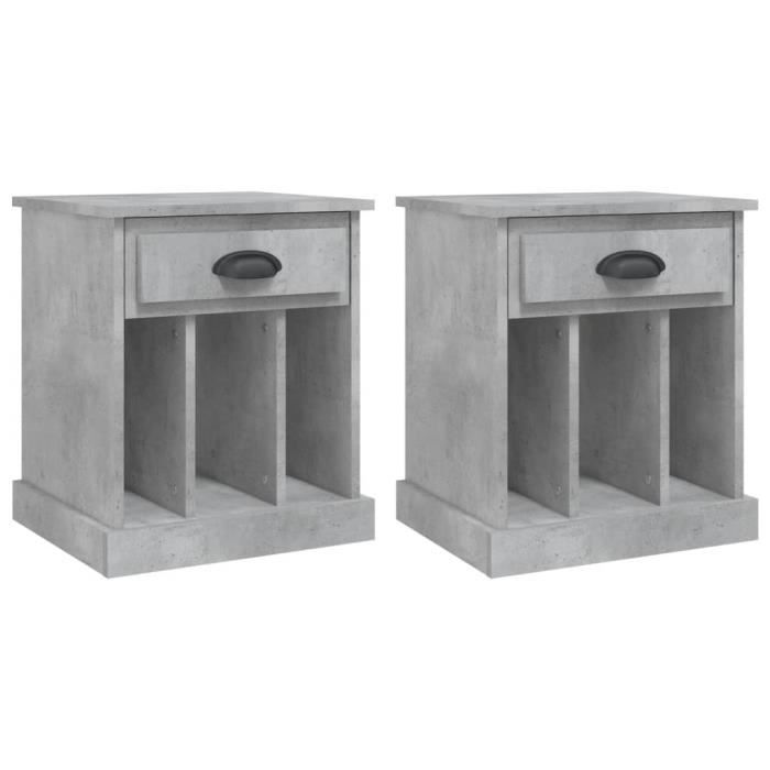 VidaXL Bedside Tables 2 Pcs Concrete Grey 43x36x50 Cm 816353