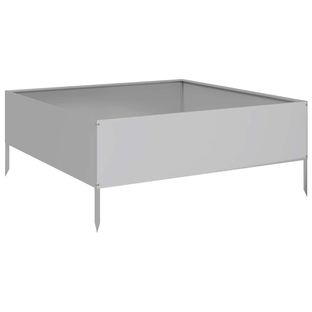 Vidaxl Podwyższona Donica, 100X100X25 Cm, Stal Galwanizowana