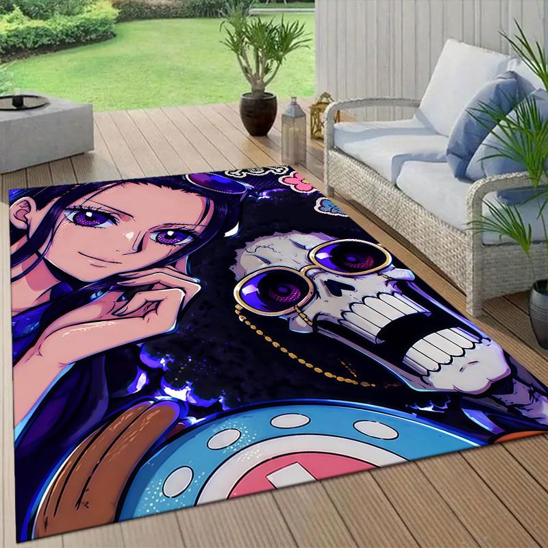 Nico Robin Flannel Pattern Square Carpet,Area Rug,Carpet Rug for Living Room Bedroom Sofa Playroom Decor,Non-slip Floor Mat