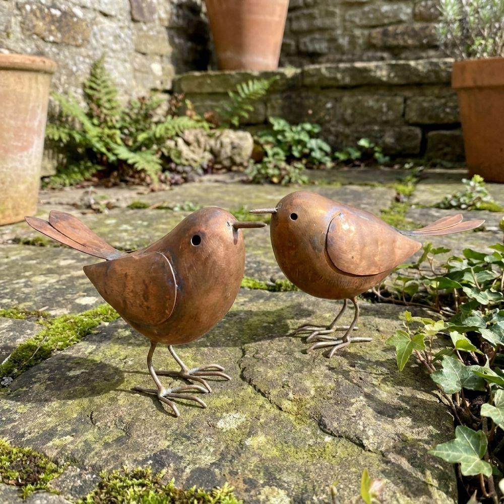 Funny Metal Bird Sculptures Rusty Rustic Garden Bird Decoration Simulation Animal Craft Small Bird Figurine