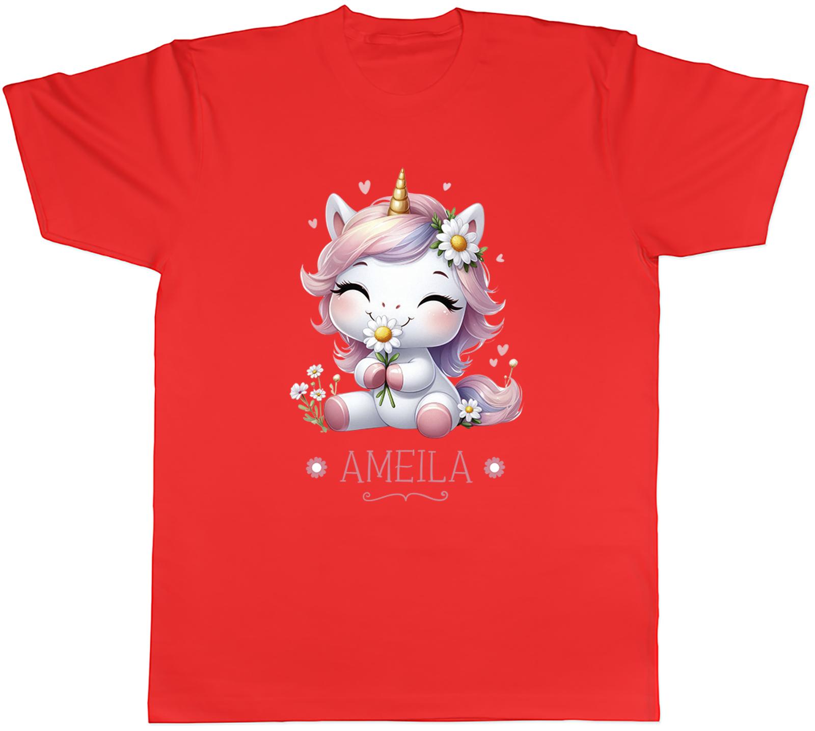 Personalised Daisy Flower Unicorn Unisexs TShirt Forest Animal Floral Tee Gift S
