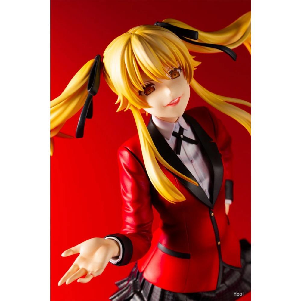24CM Anime Kakegurui Twin Meari Saotome Figure Standing Model Toy Gift Collection Replaceable Face PVC Action Figure
