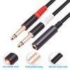 30cm Dual 6.35mm Headphone Extension Cable Stereo 1/4' Male To 1/4' Female Stereo Electric Instrument Part Accessories