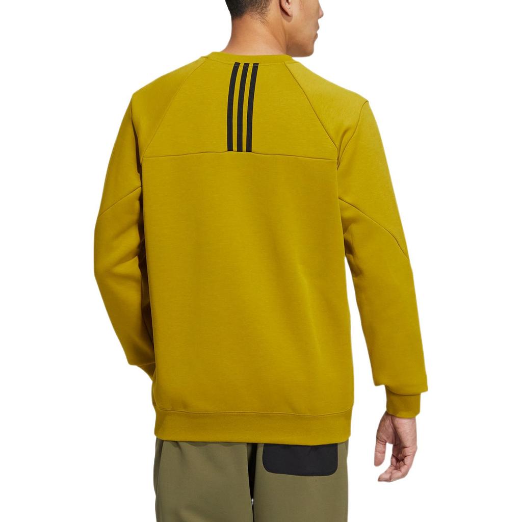 Adidas Tx Logo Crew Sweatshirt With Three Stripes Print Unisex Sweatshirt Yellow HN2034