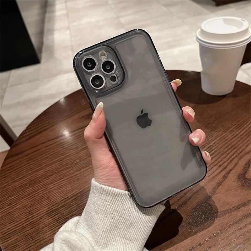 Anti-Knock Transparent Case for iPhone 15 14 Pro Max 13 12 11 X Xs Max XR 7 8 Plus SE 2020 2022 SE2 SE3 Soft Clear TPU Phone Back Cover Cases
