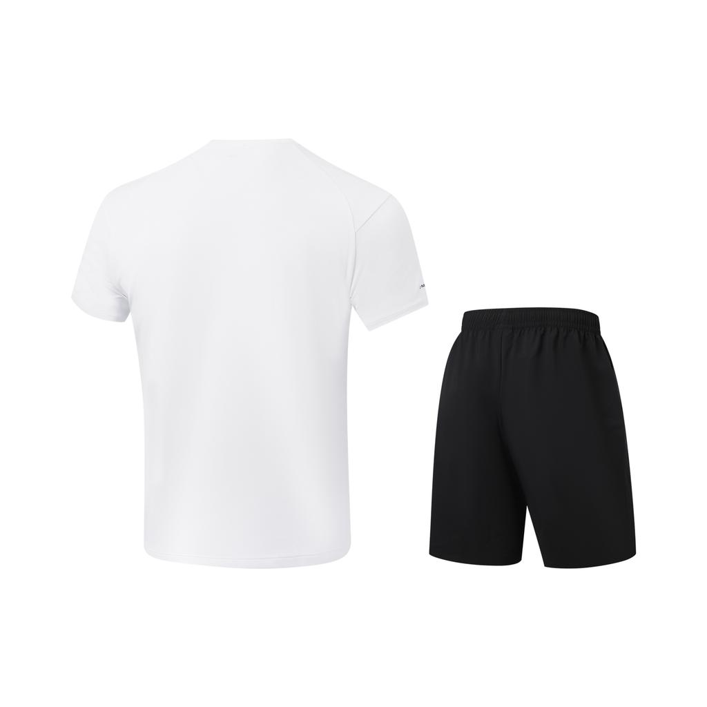 Li Ning Fitness Series Round Neck Logo Letter Stitching Sports Suit Men Sports Suit AWBW087-2