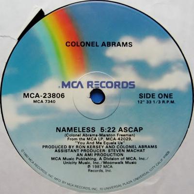 12inch Record COLONEL ABRAMS - Nameless MCA23806 MCA Records 1987 US Dance & Electronica Used