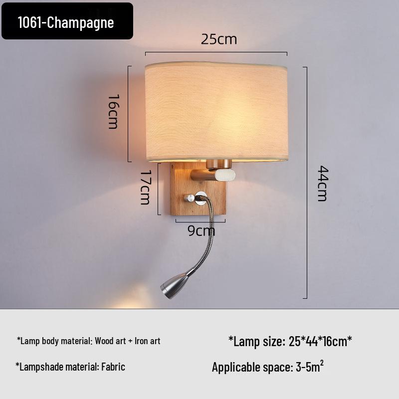 European LED Wall Lamp: Wooden Craft Bedside Light for Hotel or Bedroom