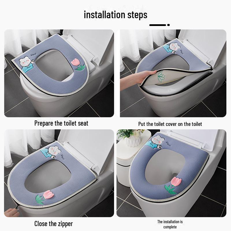 "All-Season Portable Zipper Toilet Seat Cushion"