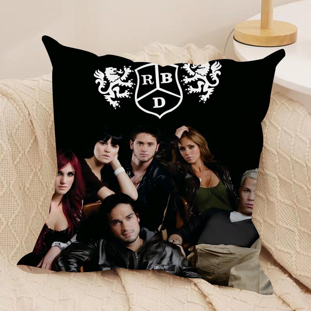 Band R-RBD R-Rebelde Cushion Cover Soft Plush Double-Sided Pillow Cover Cozy Sofa Cushion Case Home Gift for Living Room
