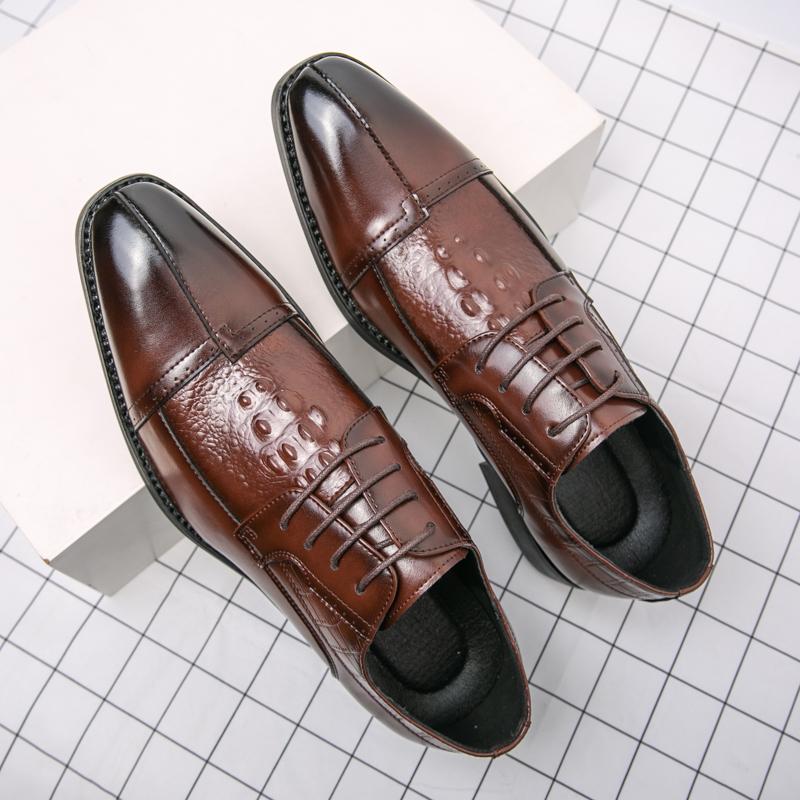 Деловые мужские туфли класса люкс Brogue мужские туфли — фото 6