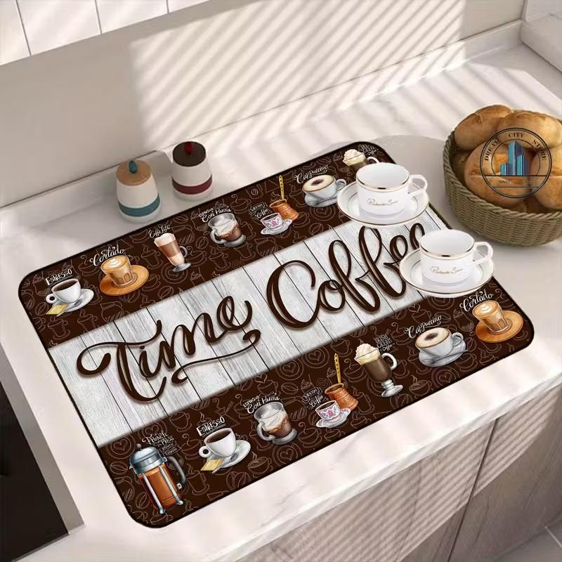 Minimally Styled Coffee Machine Mat and Anti Slip Kitchen Mat with Water Resistance for Kitchen Dining