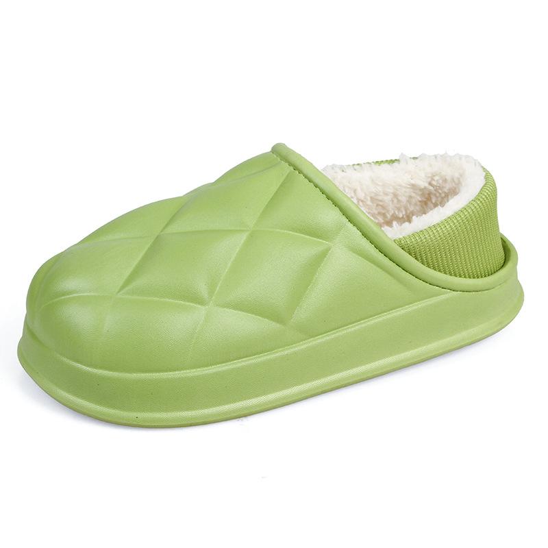 Cotton slippers women's bags and outer wear plush shoes plush couple home slippers men's indoor thick soles soft