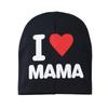 Vår Höst Dubbel Varm Nyfödd Baby Hatt Keps Jag älskar Papa&Mama Bonnet Virkade Prints Spädbarn Flicka Pojke Hatt Mössor Hattar