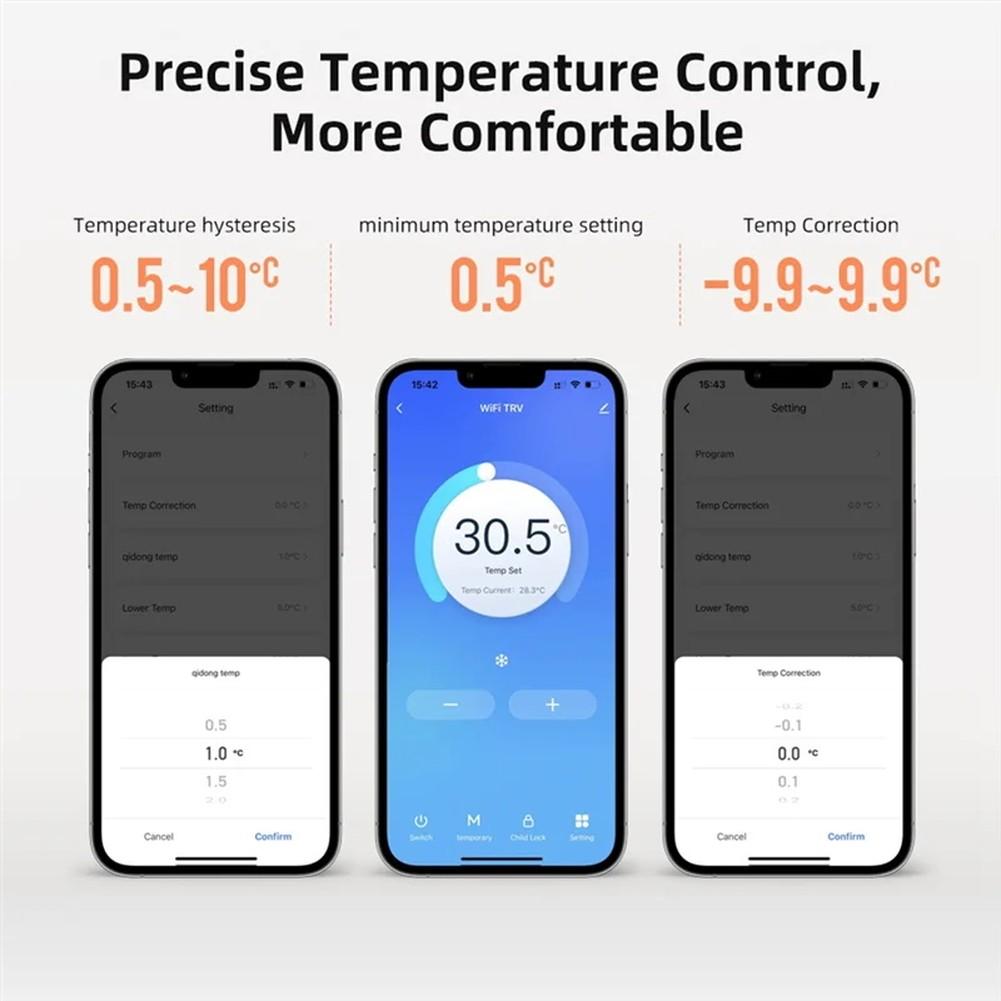 For Zigbee For Tuya Programmable Temperature Thermostatic Radiator Valve with Smart Home Integration and Remote Control