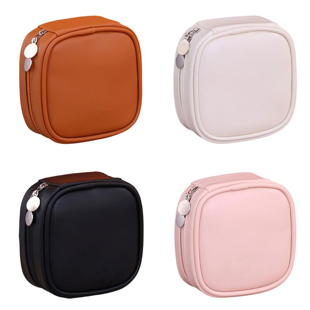 Soft Leather Jewelry Travel Pouch Pull Cord Closure System For Organizing Necklaces Earrings Bracelets Storage Box
