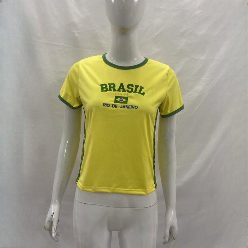 Summer letter embroidery niche pattern short sleeved T-shirt