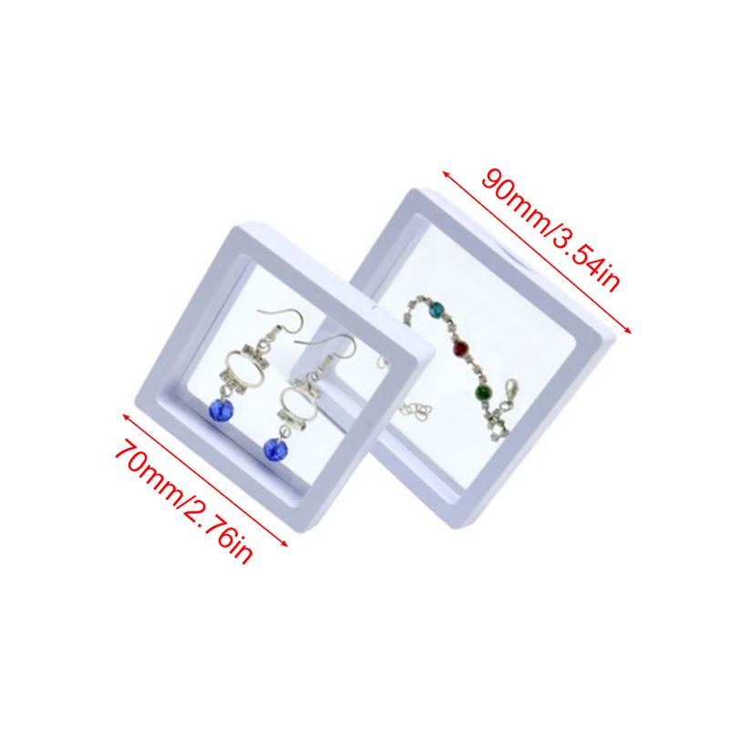 White Transparent Suspension Display Cases Jewelry Box Necklace Storage Holder