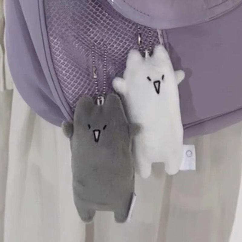 Cute Plush Little Cat Keychain For Women Girls Stuffed Doll Toy Keyring Cartoon Schoolbag Backpack Charm Pendant Couple Gift