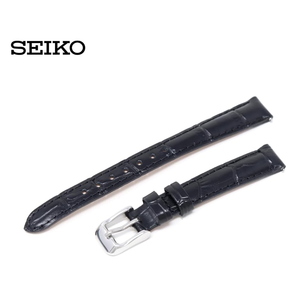Seiko Women's Leather Watch Band 12mm Black with Care Instructions