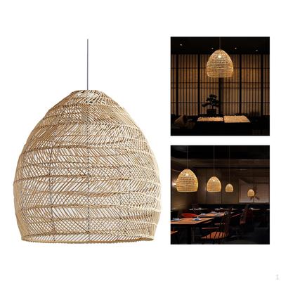 1Pc Bamboo Lantern Pendant Lamp Shade Japanese Style Light Ceiling Fixture Cover for Teahouse Bar