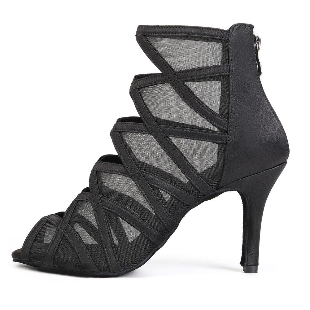 

Танцевальные ботильоны на шпильке для женщин, черные ботинки на шнуровке для латиноамериканских танцев, сальсы, танго, бальных вечеринок, выступлений, танцевальная обувь 40 чёрный