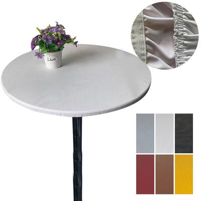 Runde, 60–130 cm große, wasserdichte Tischdecken mit Spannbettlaken, Tischschutz, elastische Faser, einfarbige Tischdecken