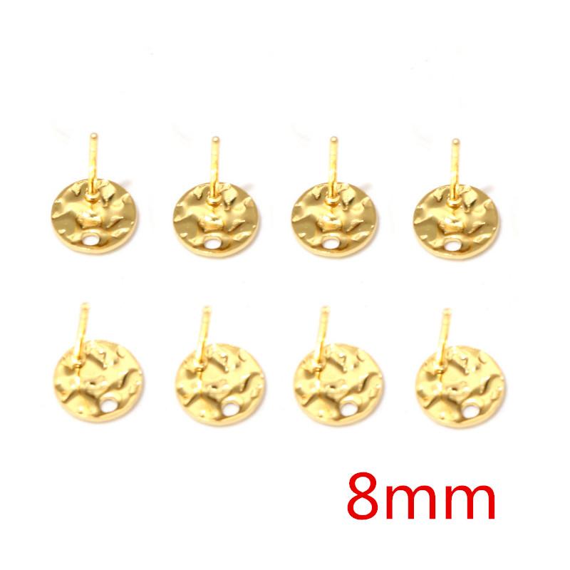 20pcs 316 Stainless Steel Gold Color Geometric Earring Stud Earring Posts Connector For DIY Earrings Jewelry Making Supplies