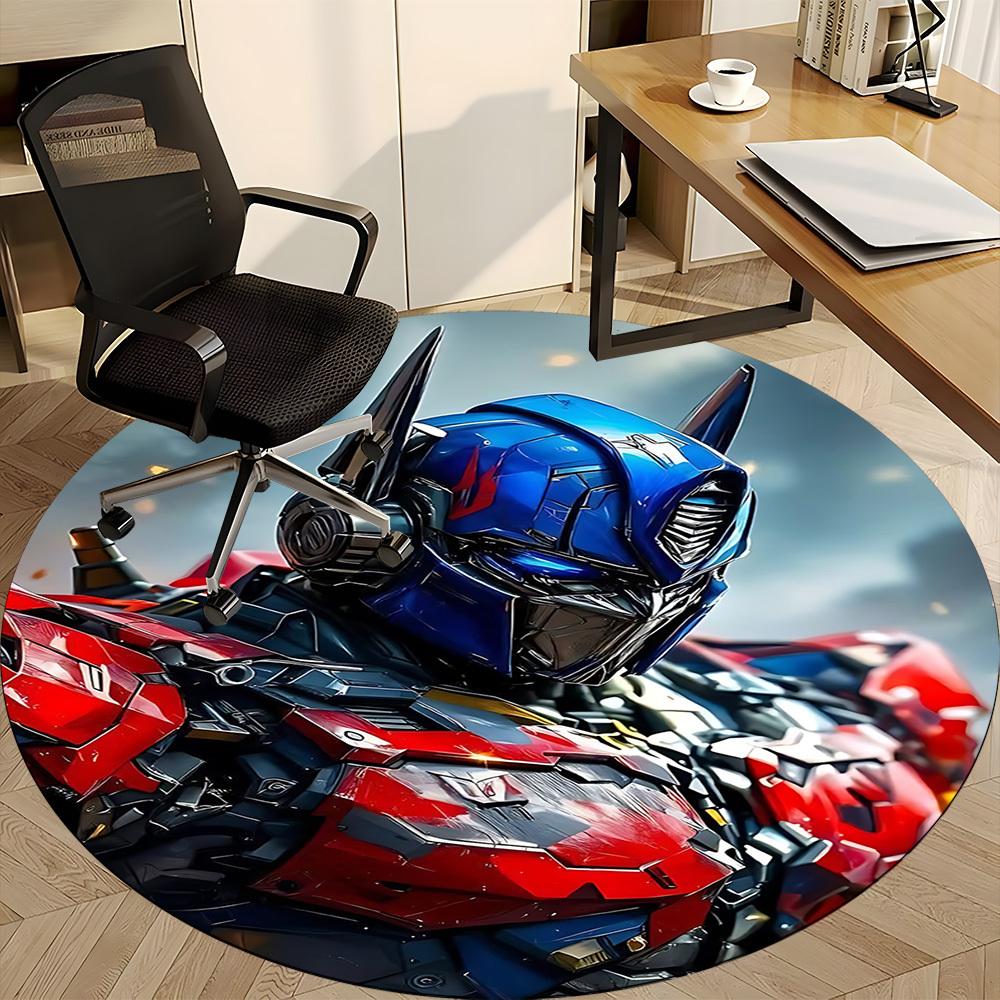 1pc Transformers Optimus Prime Office Round Area Rug, Indoor Mat Suitable For Office, Under Office Chairs Bedroom Living Room Home Decor, Room Deco