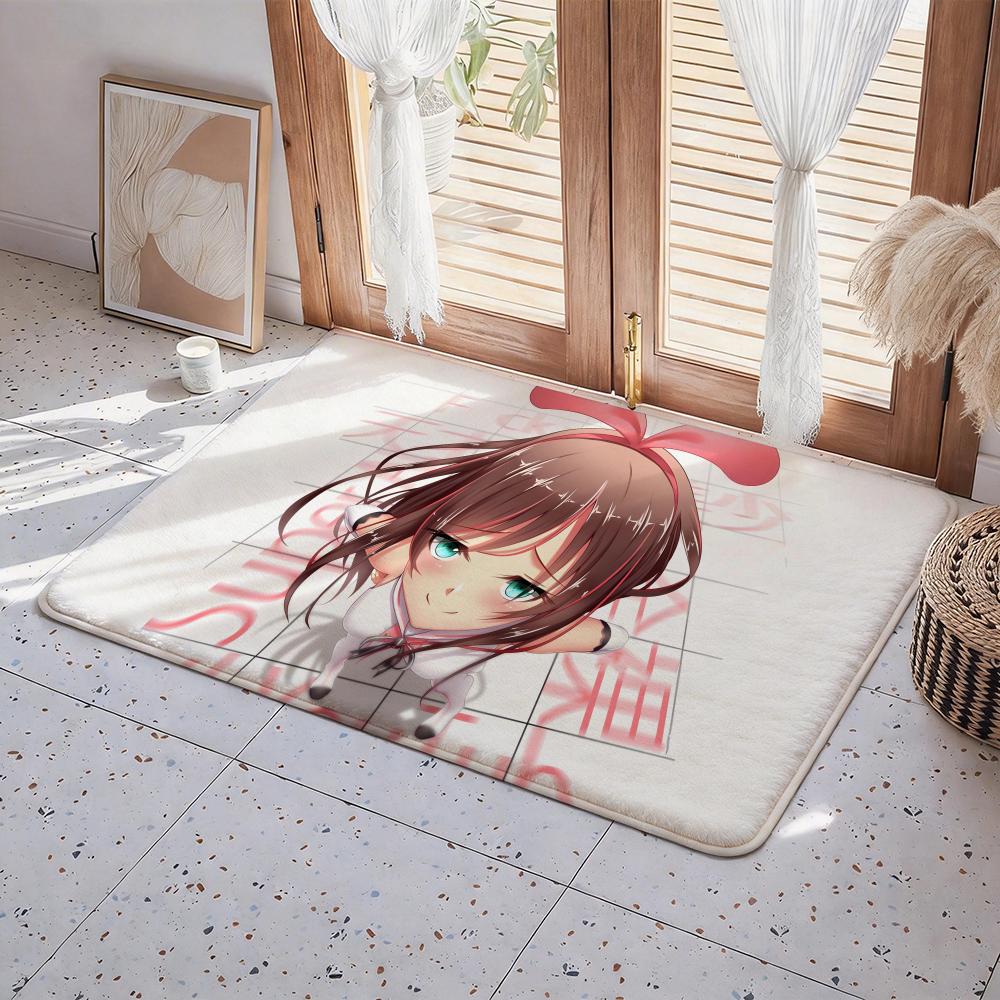 Character K Kizuna AI Floor Mat Eco Flannel Doormat Non Slip Odorless Indoor Floor Rug Soft Short Plush Home Mat