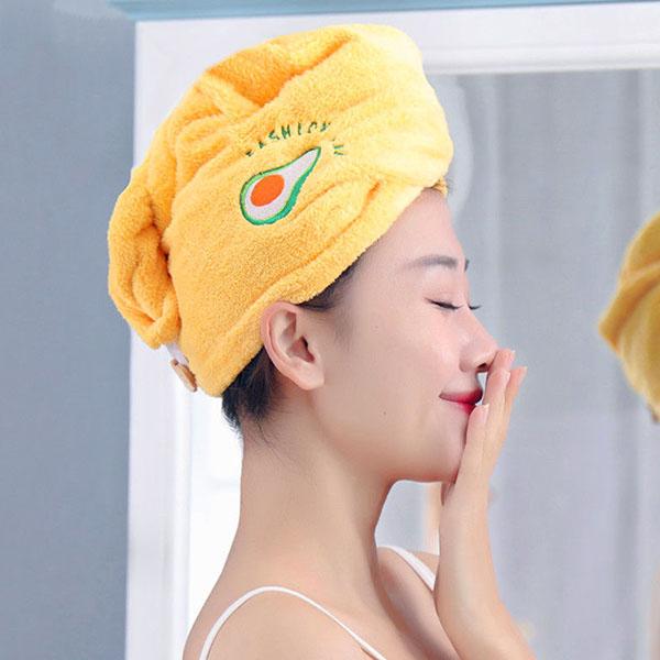 WTEMPO 1PC Women's Winter Dry Hair Cap Absorbent Shower Cap Hair Washing Quick Drying Embroidered Towel Female Thickened Hair Towels