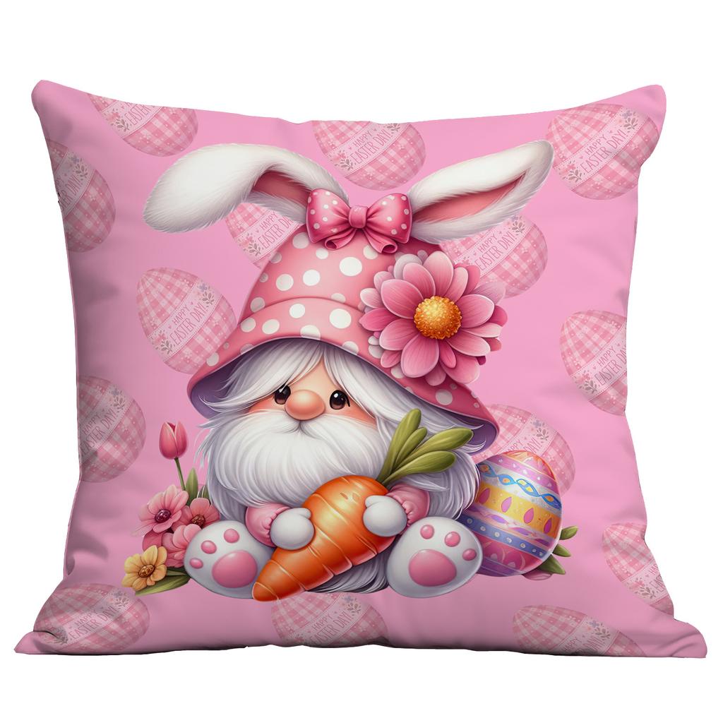 Easter Pillowcase Cute Elf Rabbit Easter Egg Cushion Pillowcase