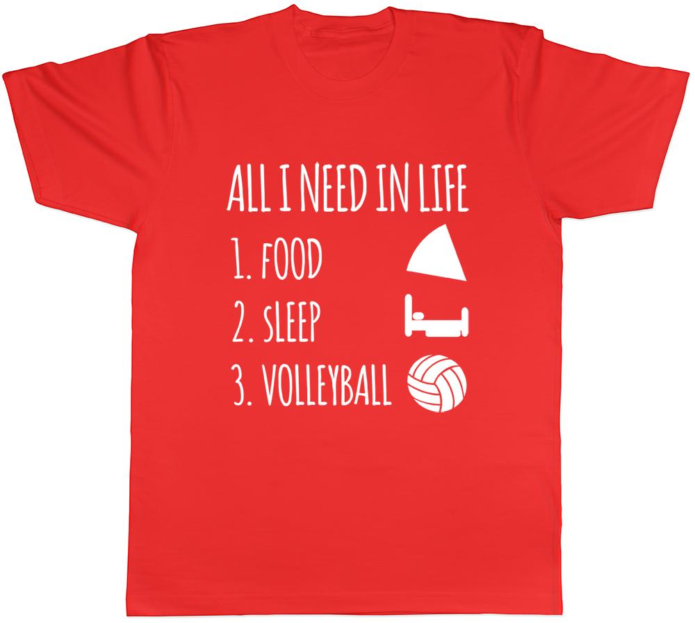 All I Need in Life is Food Sleep Volleyball Unisexs Unisexs Ladies TShirt S