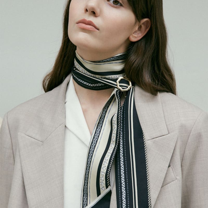 Saint Luxure Women's Luxury Twilly Sierra Black SL21FLTSRBK