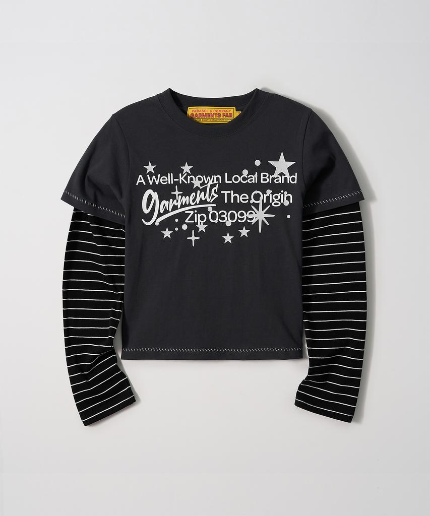 Gameoncheupaeb Stripe Layered Longsleeve (Charcoal)