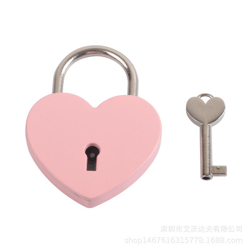 Heart Lock Vintage Metal Padlock Luggage Bag Suitcase Box Lock With Key Wedding Lover Diary Book Handbag Lock Promotion Gifts