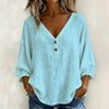 1116 European and American summer casual V-neck loose seven-quarter-sleeved T-shirt top
