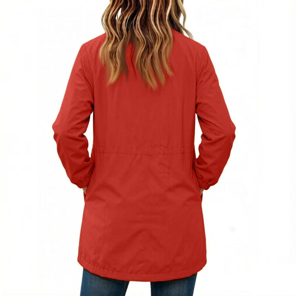 Trench-coat long coupe-vent décontracté de couleur pour femme, à porter au quotidien
