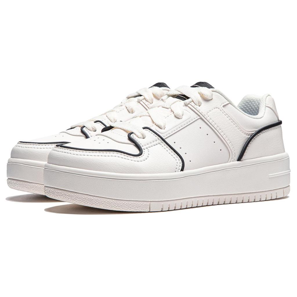 New LiNing Cheese Slip Resistant Abrasion Resistant Low top Skateboard Shoes Women's White Black AGCU104-1