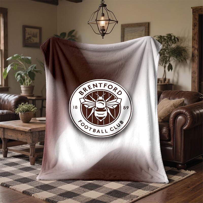 Brentford Football Print Flannel Blanket Soft Warm Sofa Bed Throw Blanket For Home Office Bedroom