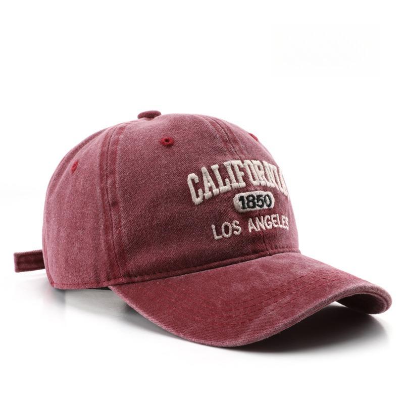 Gorra de béisbol retro vintage de algodón para hombre y mujer, con letras bordadas en mezclilla, de algodón, suave, informal, unisex.