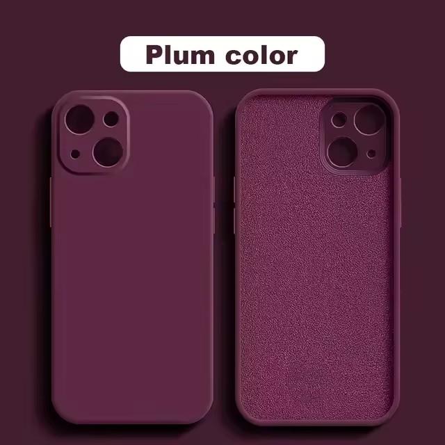 Luxury Original Silicone Phone Case For iPhone 16 15 14 13 12 Pro Max 16Plus Phone Cases Collision Protect Shockproof Soft Cover