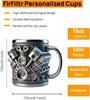 V8 Engines Stainless Steel Cup,Personalized Coffee Mug with Insulated Handle,Perfect for Car Lovers Gifts,Mechanics, Christmas,Living room decoration