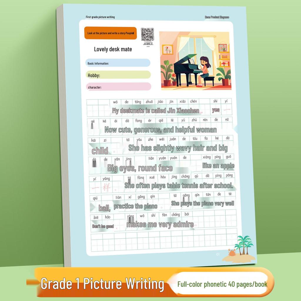 Tian Zi Ge Rutigt Kalligrafipraktikblock för Överspårning med Reservoarpenna