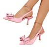 2026 summer new banquet socialite pointed head shallow mouth high heel sandals rhinestone bow stiletto fashion sandals women