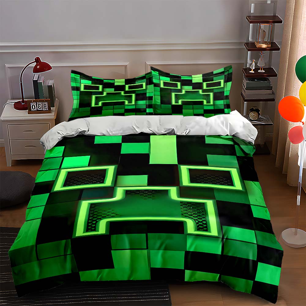 

Pixelated green squares Bedding Duvet cover sets Duvet covers Pillowcases gifts (1 * Duvet Cover 2 * Pillowcases, without duvet insert) 135x200cm