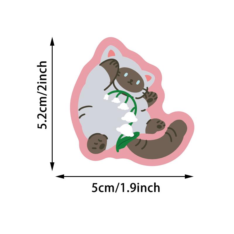 50PCS Cute Cat Stickers Colorful Cartoon Cat Sticker Kawaii Waterproof Vinyl Decals for Water Bottles Laptop Luggage Computer