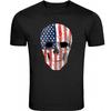 American SKULL T-Shirt Tee Patriotic Merica USA Pride Flag Front & Back Tee