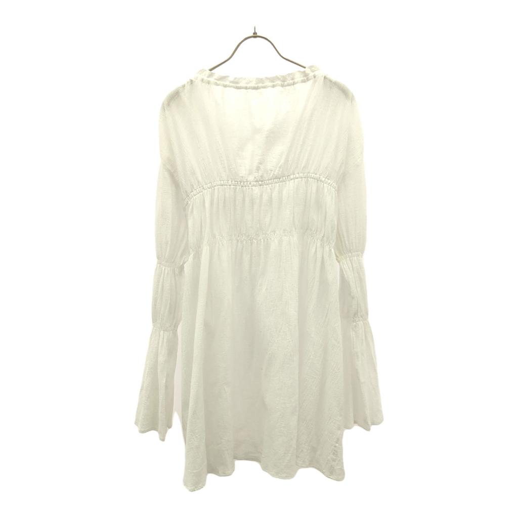 AMERI UNDRESSED Long Sleeve Puff Sleeve Tunic F White Blouse Women Used